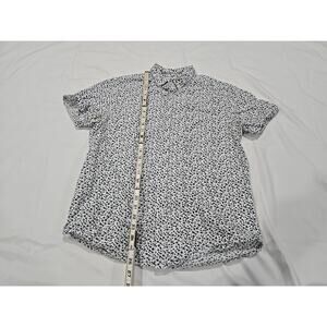 Denim & Flower Mens Blue Floral Print Short Sleeve Medium